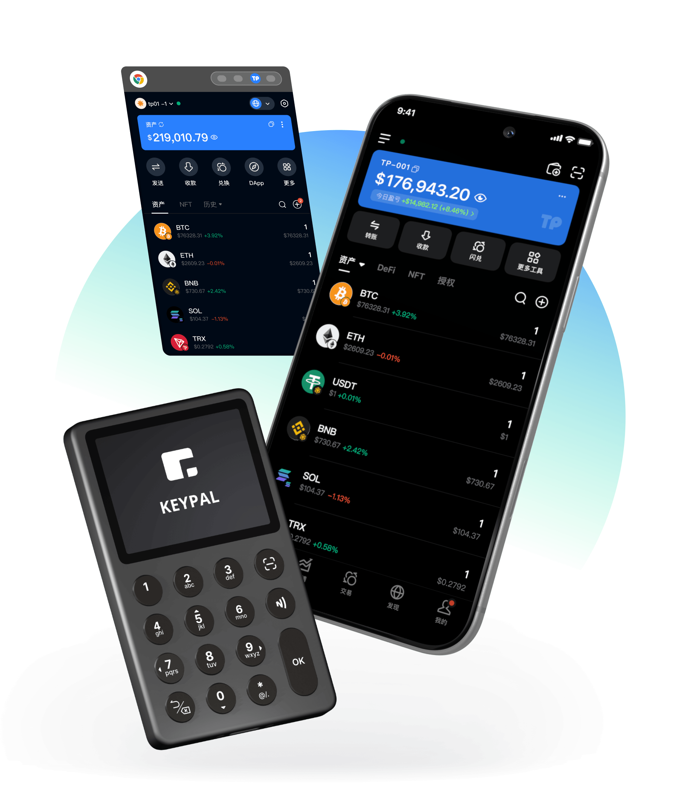 TokenPocket Web3 數字資產操作介面